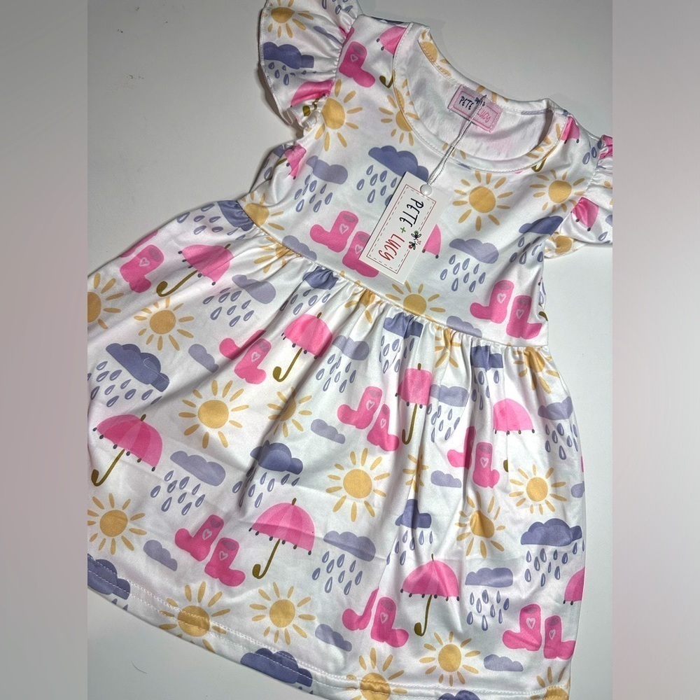 Pete Lucy Rain Rain Go Away Dress Size 12-18 Months Milk Silk Comfortable
